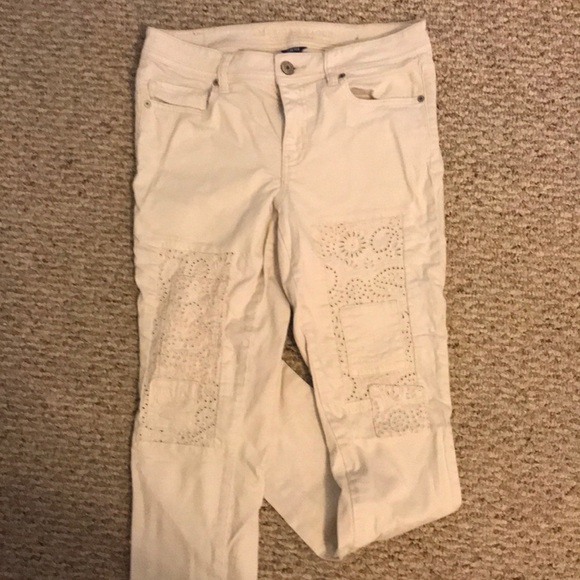 American Eagle White Patchwork Jeans - Picture 1 of 4